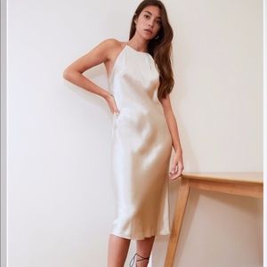 NWT Babaton Lato Dress Satin Halter Midi XS